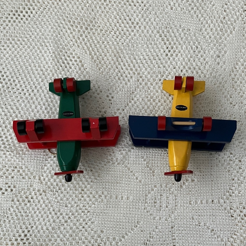 Colorful Biplane Ornament Set. - Picture 3 of 5